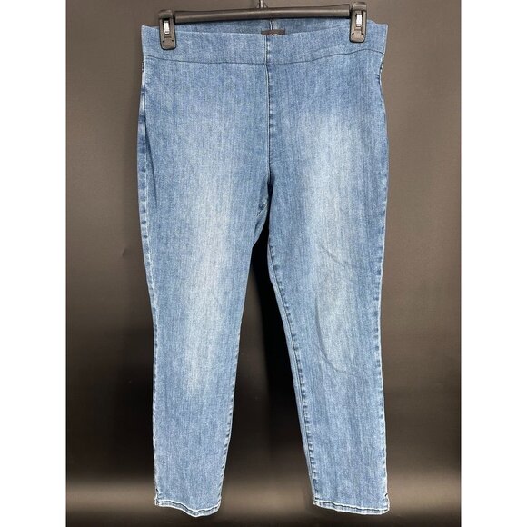 NYDJ Blue Sculpt-Her Pull-On Pants Jeans Sz 12 Stretch Lift Tuck Jegging - Picture 1 of 7